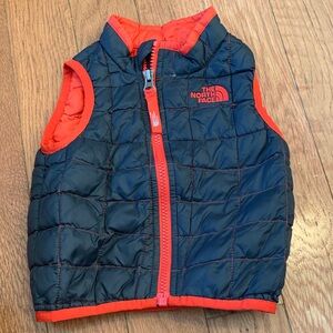 The North Face Black and Red Quilted Vest
